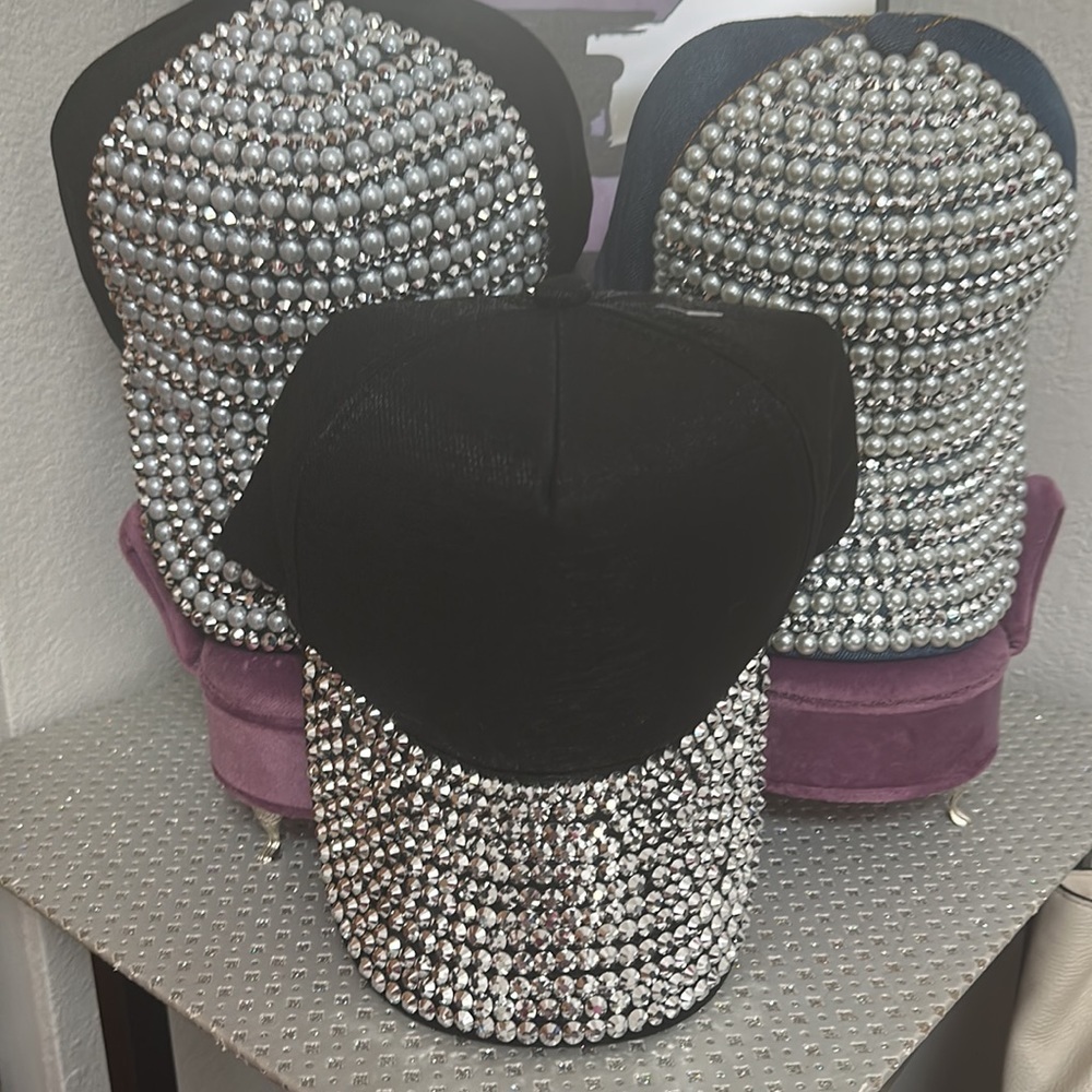 Pearl and Rhinestone Baseball Cap NWOT - Picture 5 of 7